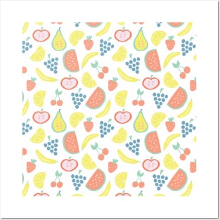 Strawberry Watermelon Lemon Apple Banana Mix Posters and Art